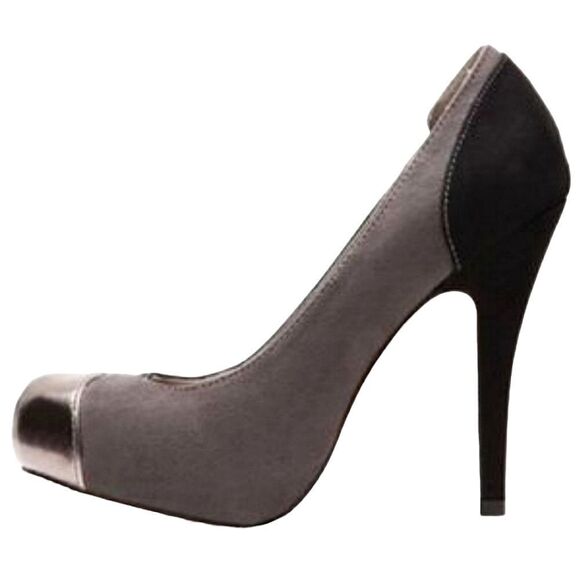Steve Madden Flirrt Platform Black Grey & Metallic Colorblock Pumps Heels - Picture 2 of 12